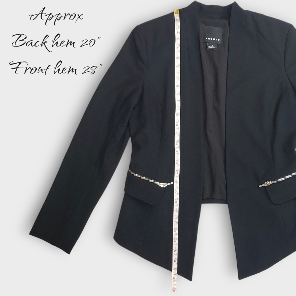 Trouve Black Collarless Cropped Back Blazer - Picture 11 of 12